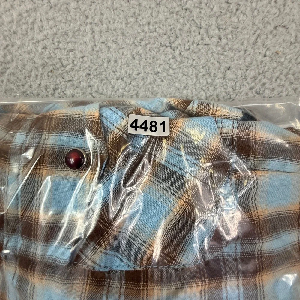 Panhandle Slim Womens L‎ Western Plaid Studded Pearl Button Up Shirt